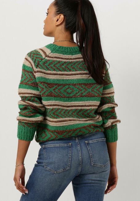 SCOTCH & SODA Pull METALLIC FAIR ISLE PULLOVER en vert - large