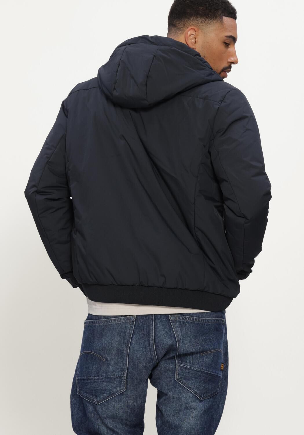Donkerblauwe AIRFORCE Gewatteerde jas LARRY JACKET - large