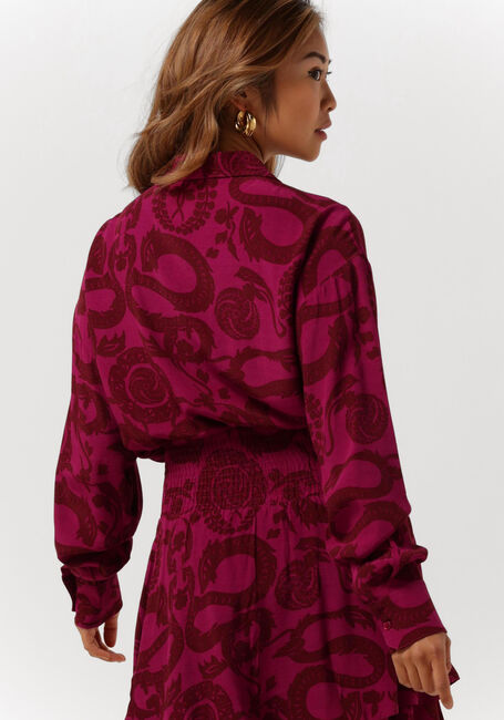 Bordeaux ALIX THE LABEL  LADIES WOVEN DRAGON BLOUSE - large