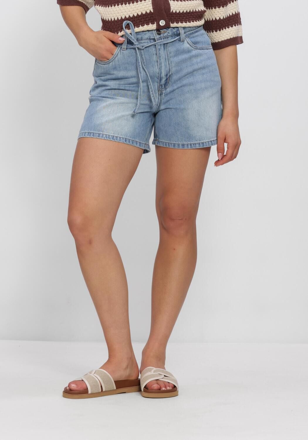 Blauwe OBJECT Jeans OBJROSIE MW LO DENIM SHORT