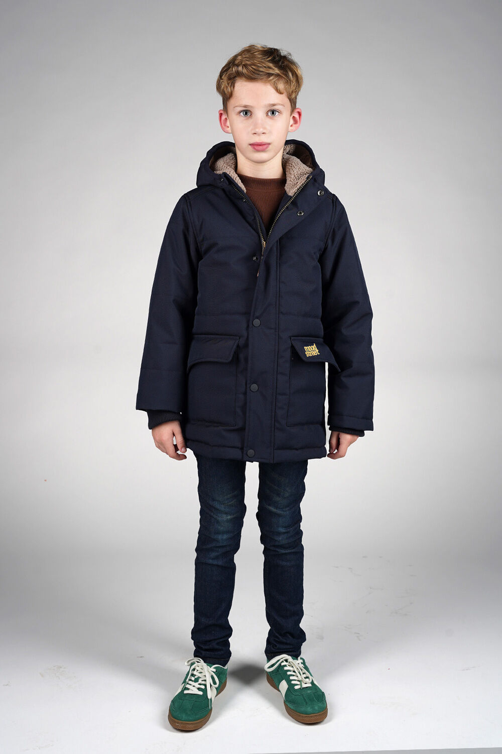 Donkerblauwe MOODSTREET Gewatteerde jas JASPER - large