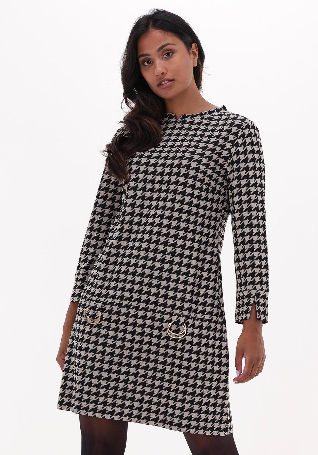 Zwarte ANA ALCAZAR Mini jurk DRESS A SHAPED Omoda
