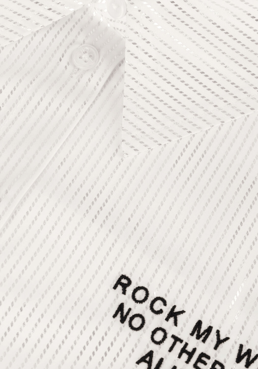 Witte ALIX THE LABEL  LADIES WOVEN PINTSTIPE BLOUSE - large