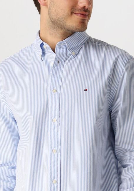 Lichtblauwe TOMMY HILFIGER Klassiek overhemd FLEX POPLIN CLASSIC - large