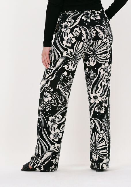 Zwarte VANILIA Wijde broek SWIRL FLOWER WIDE LEG - large