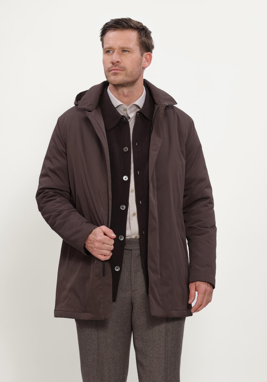 Bruine PROFUOMO Jassen OUTERW RAINCOAT MAGN - large