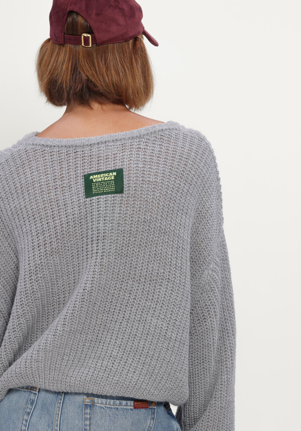AMERICAN VINTAGE Pull CYROW en gris - large