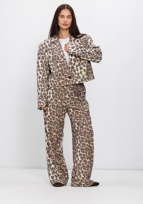 Bruine ALIX THE LABEL Joggingbroek LADIES WOVEN ANIMAL PANTS - large