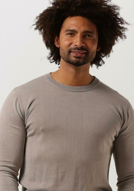 PUREWHITE Pull CREWNECK KNIT WITH COTTON TWILL LABEL ON CHEST en taupe - large