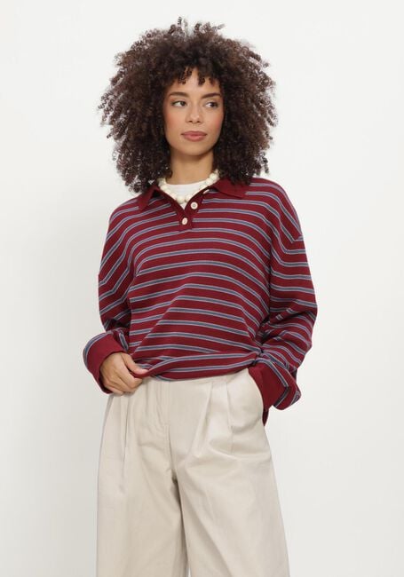 BOII STUDIOS Polo VEGA CHECK SHIRT Bordeaux - large
