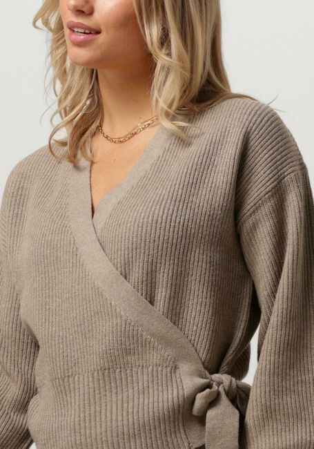 OBJECT Gilet OBJMALENA L/S WRAP CARDIGAN NOOS en beige - large
