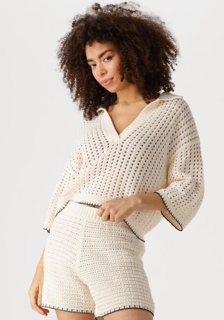 Gebroken wit EDITED Tops & T-shirts SARAI  POLO JUMPER - large