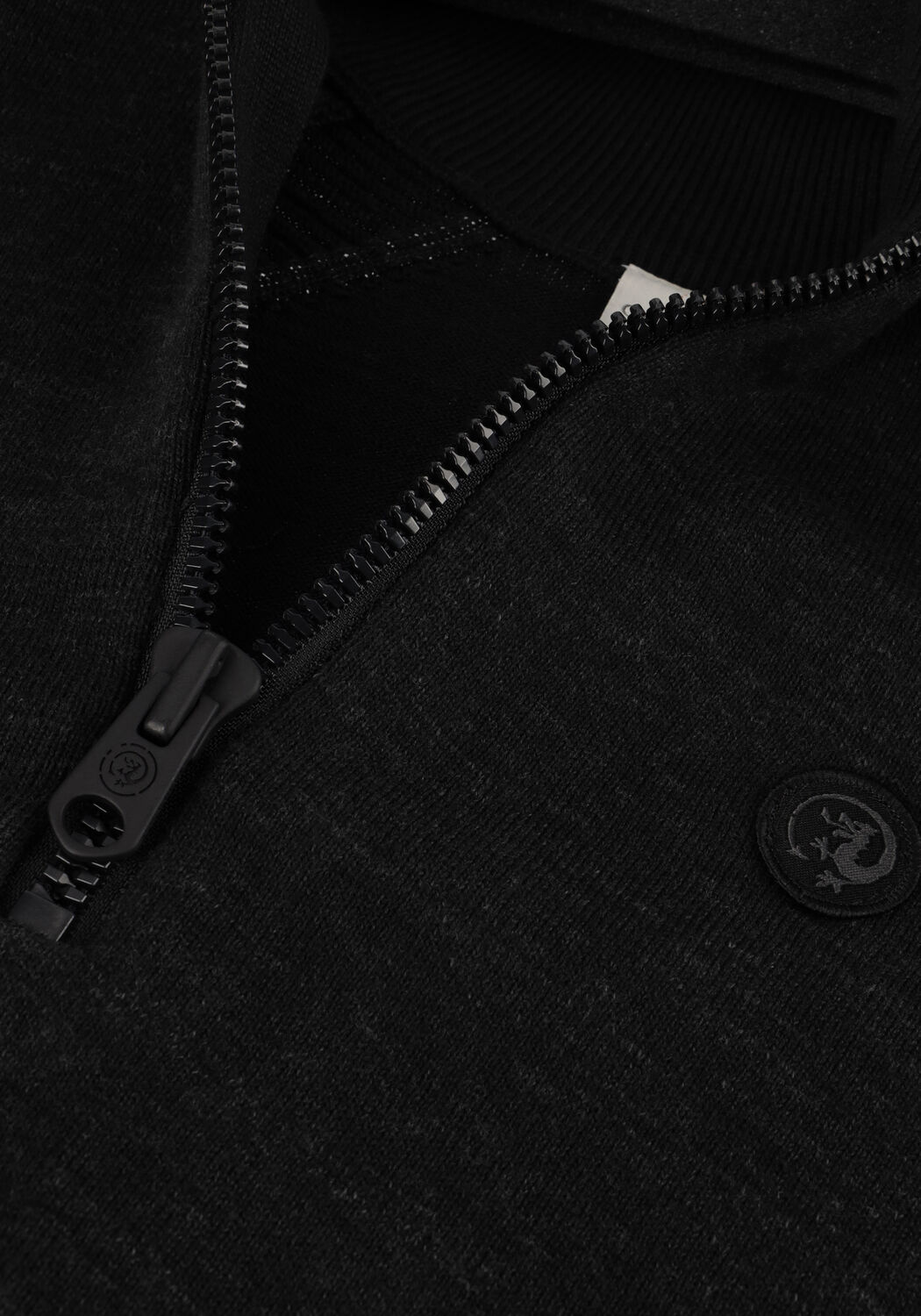 Zwarte CAST IRON Trui HALF ZIP COLLAR COTTON HEATHER PLATED HALF ZIP - large