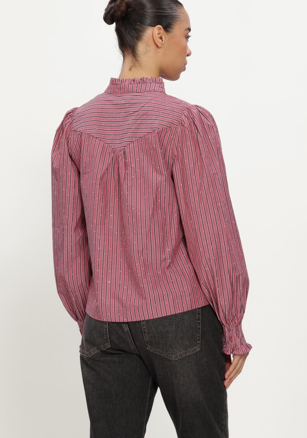 Roze NEO NOIR  ASTRIDA SOFT STRIPE STONE BLOUSE - large
