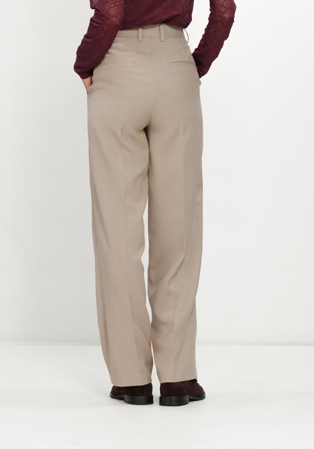 CATWALK JUNKIE Pantalon large CHECK TAPERED TROUSERS en beige - large