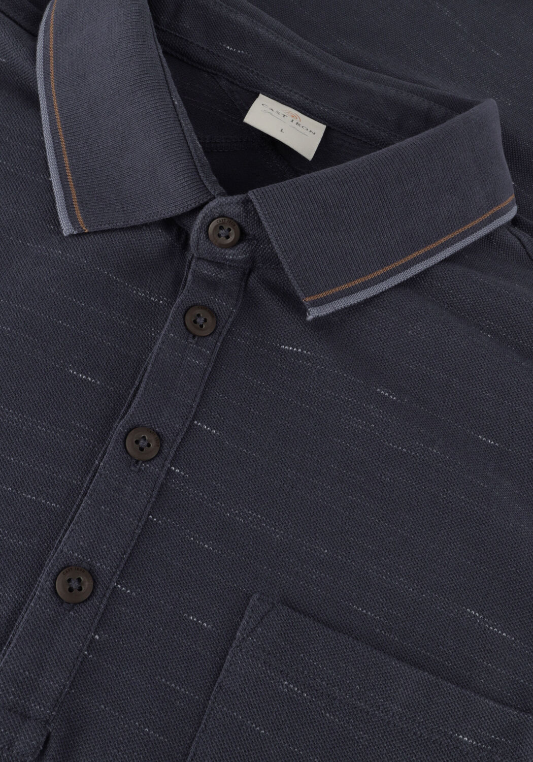 CAST IRON Polo SHORT SLEEVE POLO INJECTED COTTON PIQUE Bleu fonc&eacute; - large