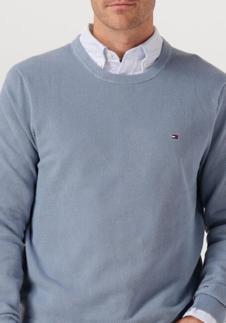 Lichtblauwe TOMMY HILFIGER Trui ESSENTIAL STRUCTURE CREW NECK - large