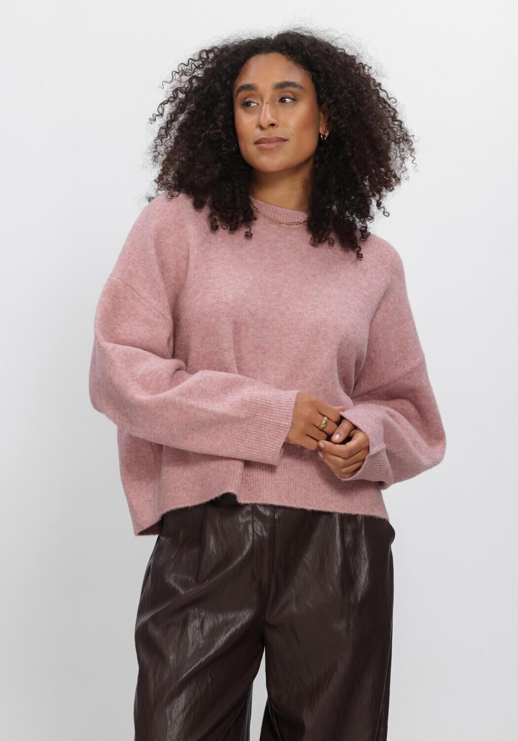 Lichtroze SUMMUM Trui BOXY SWEATER WOOL - large