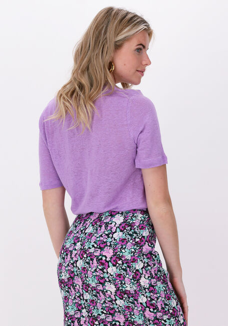 Paarse SELECTED WOMEN T-shirt SLFLINEN SS U-NECK TEE - large