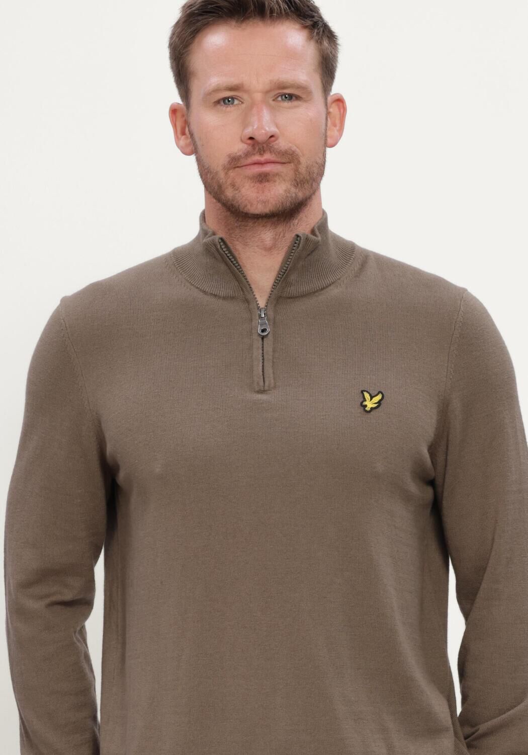 Bruine LYLE & SCOTT Trui COTTON MERINO QUARTER ZIP JUMPER - large