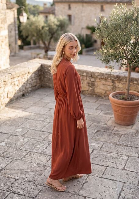 Bruine STUDIO ANNELOES Maxi jurk MAYSA DRESS - large