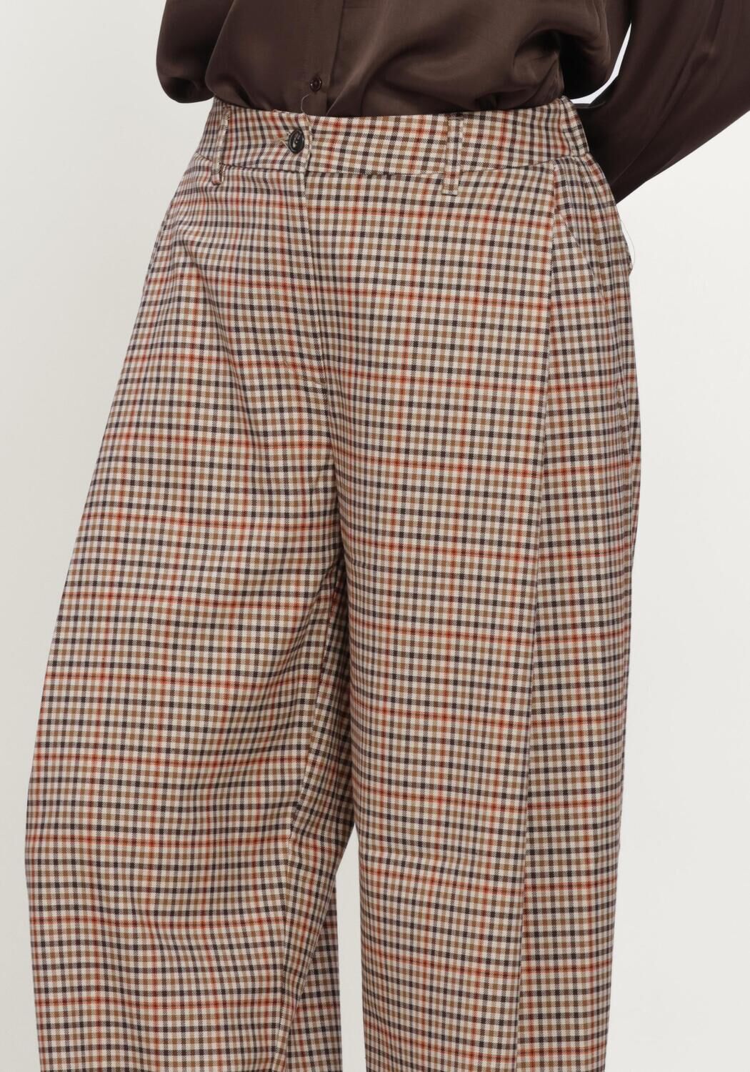 Multi SUMMUM Wijde broek TROUSERS CHECK GOJI BERRY - large