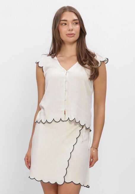 Beige OBJECT Top OBJSANNE S/L LO V-NECK TOP - large