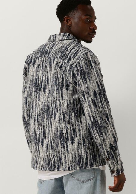 Donkerblauwe ANERKJENDT Overshirt AKOSCAR JACQUARD OVERSHIRT - large