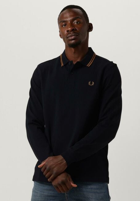 Donkerblauwe FRED PERRY Polo TWIN TIPPED FRED PERRY SHIRT LONG SLEEVE - large