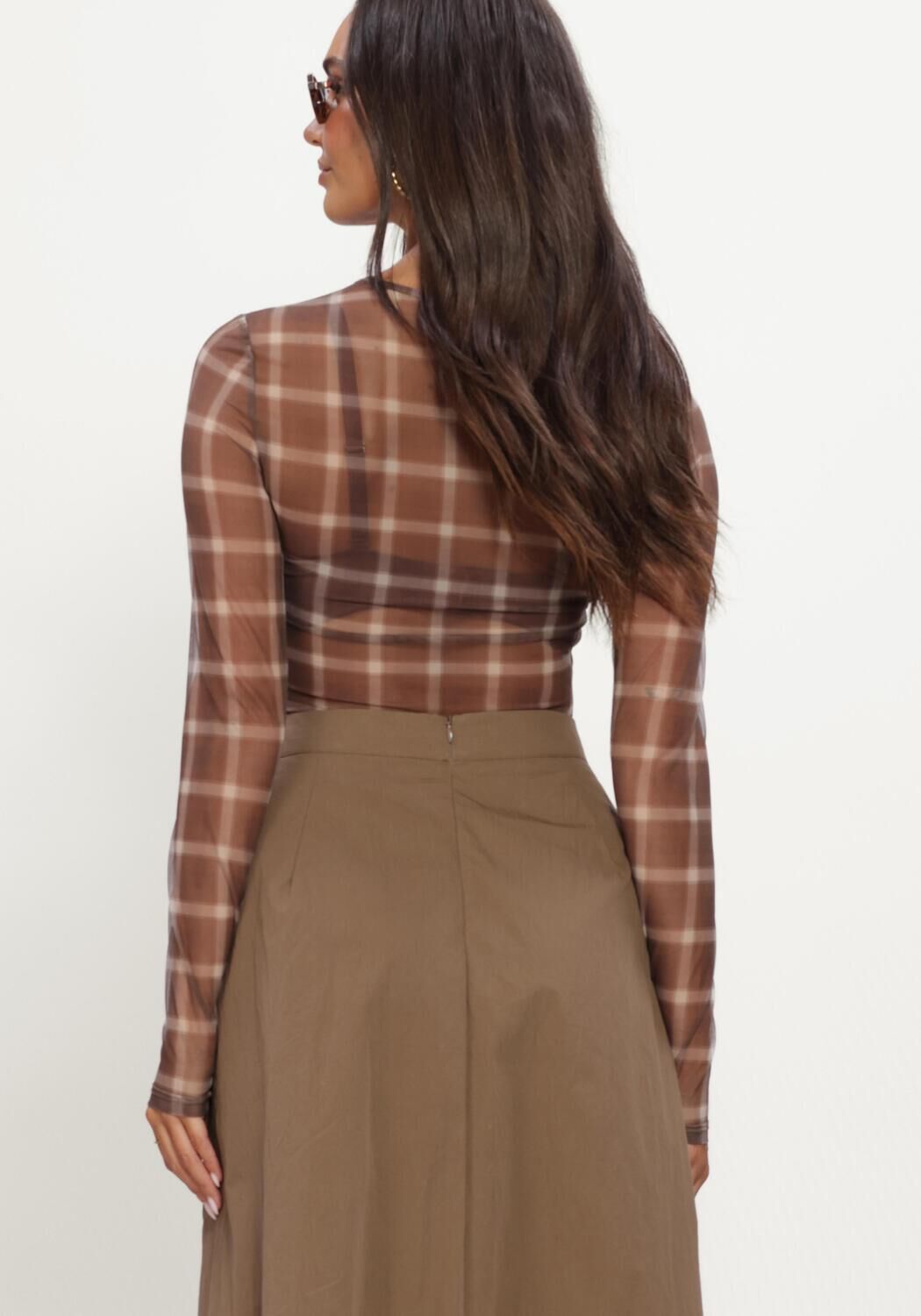 Bruine MINUS Top MSSTEFINE LONG SLEEVE TOP - large
