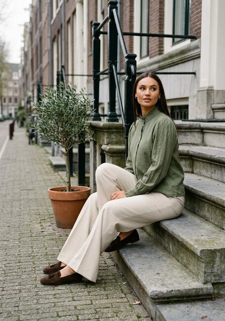 Khaki MSCH COPENHAGEN  MSCHFEMINE SHIRT - large