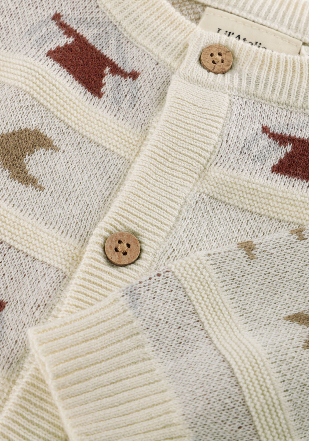 Creme LIL' ATELIER Vest NBMLAMAI LS KNIT CARD LIL - large