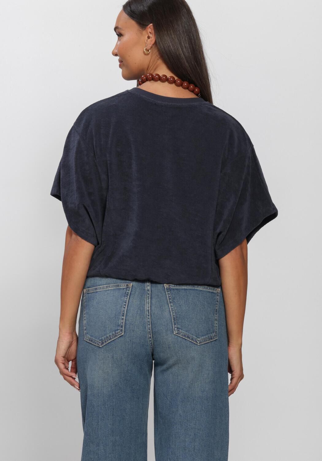 BY-BAR T-shirt NUKI SLUB TOP Bleu fonc&eacute; - large