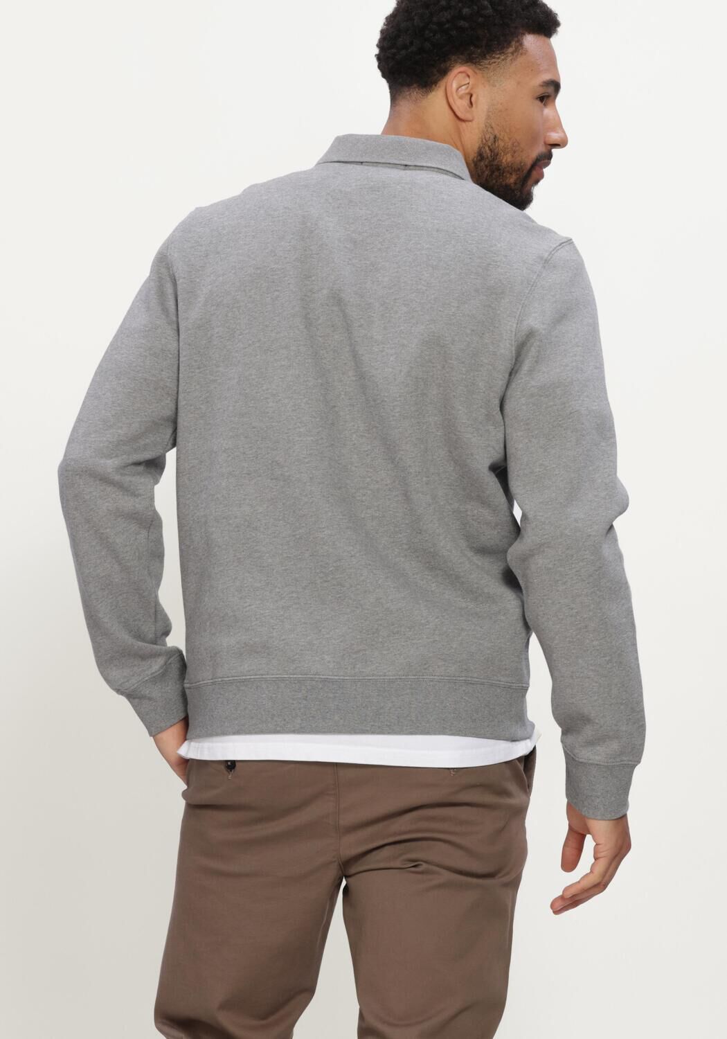 CALVIN KLEIN Polo LS 350TERRY EU GRAPHIC POLO SWEAT en gris - large
