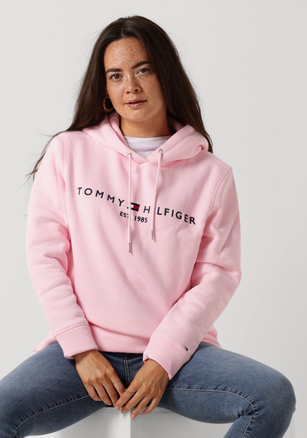 Lichtroze TOMMY HILFIGER Trui REGULAR HILFIGER HOODIE Omoda