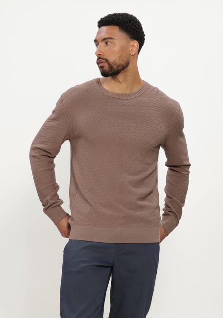 CAST IRON Pull CREWNECK REGULAR FIT COMFORT BLEND en marron - large