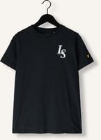 Donkerblauwe LYLE & SCOTT T-shirt LS MONOGRAM PRINT T-SHIRT - medium