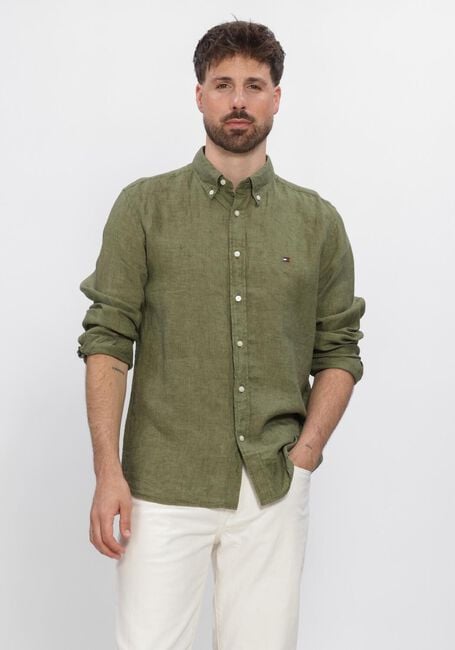 Groene TOMMY HILFIGER Casual overhemd PIGMENT DYED LI SOLID RF SHIRT - large