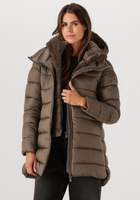 Taupe SAVE THE DUCK Gewatteerde jas MATILDA - large