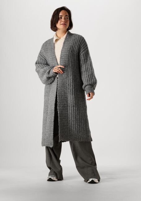 Grijze Y.A.S. Vest YASDALLY LS LONG KNIT CARDIGAN - large