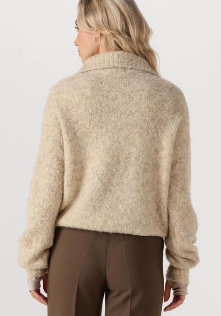 SIMPLE Pull KNIT-BOUCLE-25-3 en beige - large