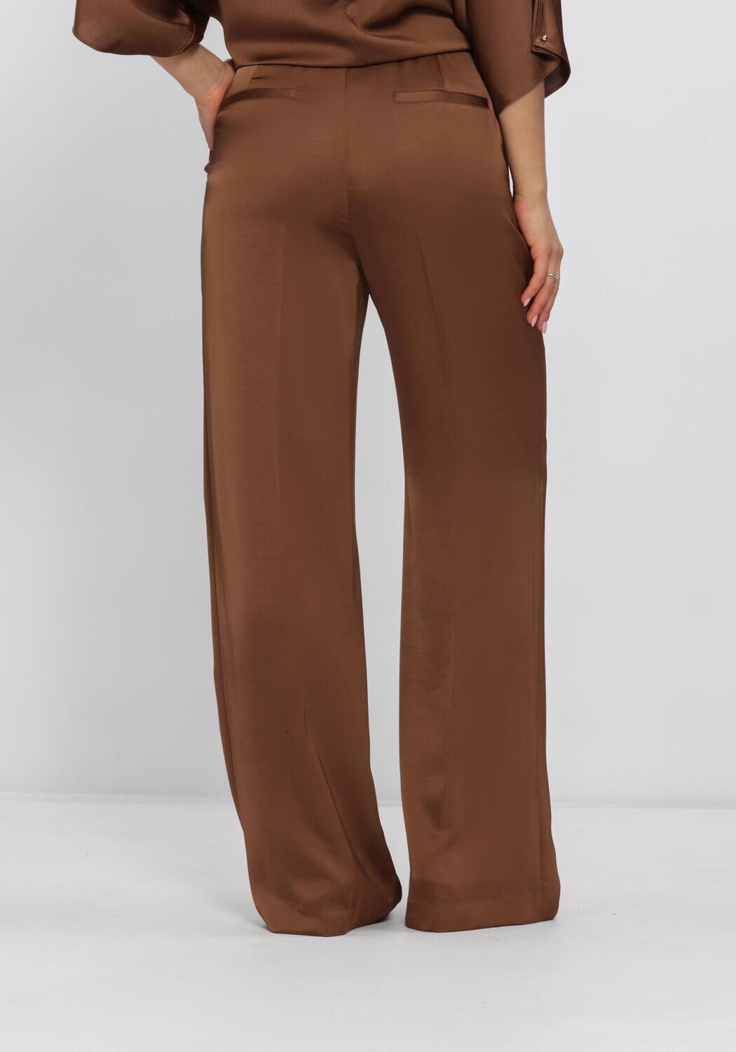 DANTE6 JULES SATIN SMART PANTS Pantalons en marron - large