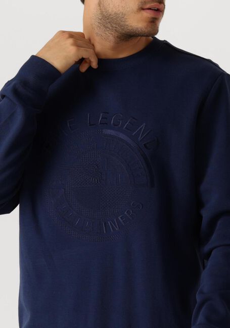 PME LEGEND Pull CREWNECK PIQUE DOUBLE FACE SWEAT Bleu foncé - large