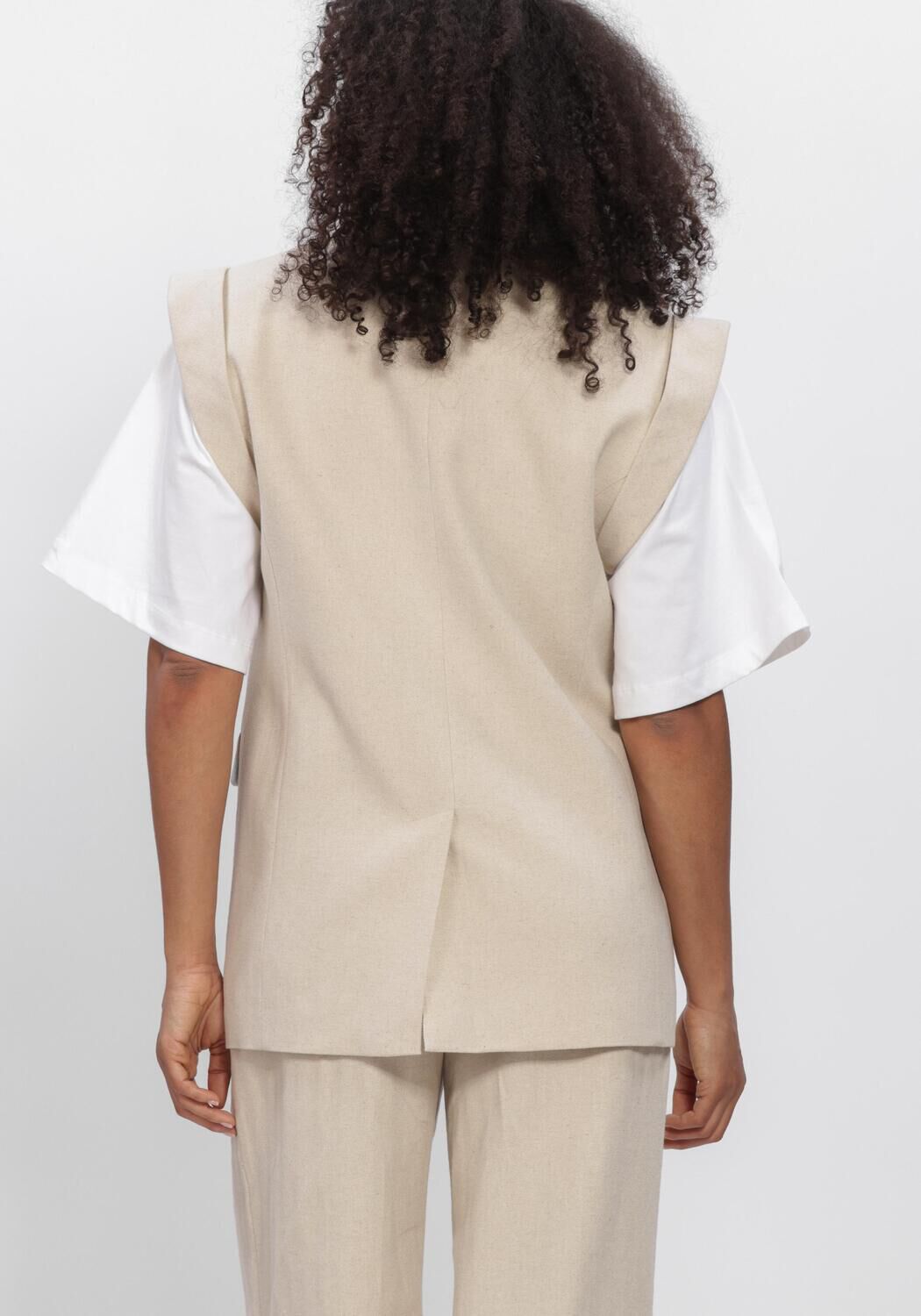 CO'COUTURE LEENACC LINEN WING VEST Hauts & T-shirts en beige - large