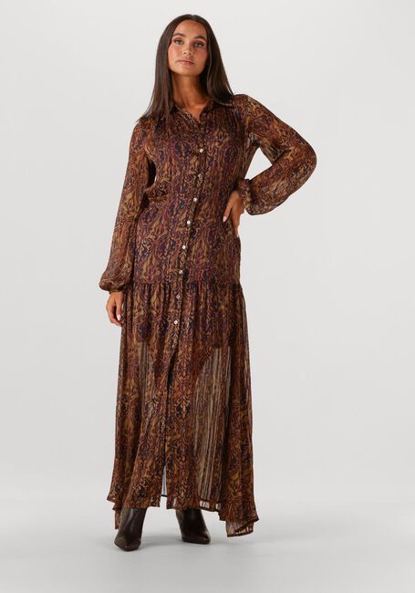 AMAYA AMSTERDAM Robe maxi TESSA en marron - large