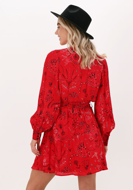 Rode ALIX THE LABEL Mini jurk LADIES WOVEN ORNAMENT FAKE WRAP DRESS - large