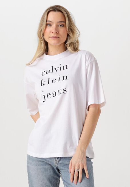 Witte CALVIN KLEIN T-shirt SS CKJ LOGO TEE - large