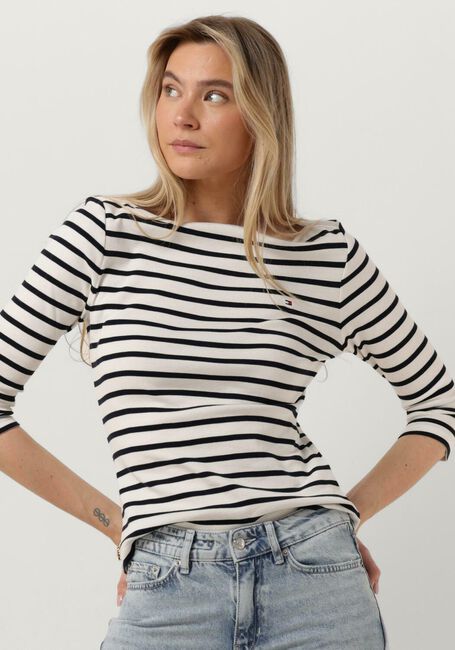 Witte TOMMY HILFIGER Tops & T-shirts NEW CODY SLIM BOAT-NK 3/4 SLEEVE - large