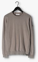 PUREWHITE Pull CREWNECK KNIT WITH COTTON TWILL LABEL ON CHEST en taupe
