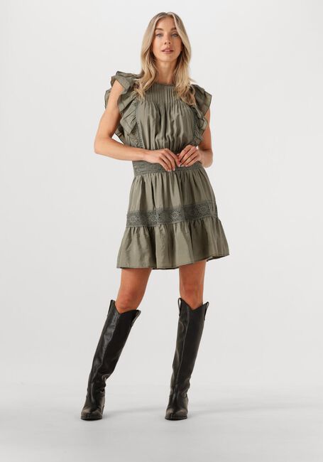CO'COUTURE Mini robe CALLUMCC FRILL PINTUCK DRESS Kaki - large
